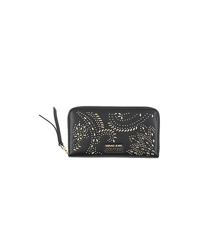 VERSACE JEANS COUTURE Бумажник Чёрный 100% Полиуретан, Полиуретановая смола