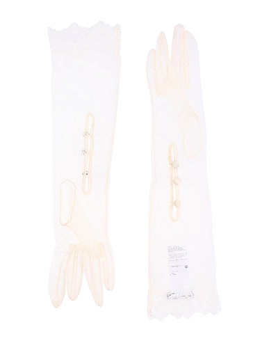 DOLCE&GABBANA Gloves Ivory 90% Cotton, 7% Viscose, 3% Polyamide