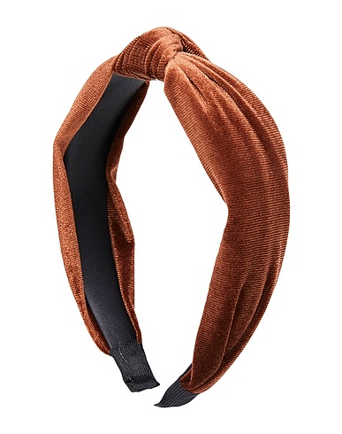 8 by YOOX Hair accessory VELVET FRONT KNOT HEADBAND
 Brown 50% Polyester, 50% Plastic