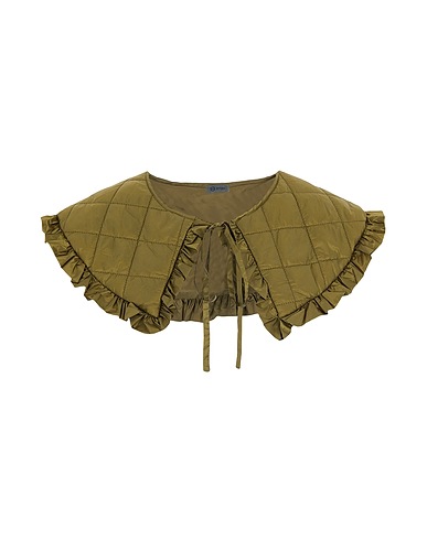 8 by YOOX Bufandas y fulares RECYCLED QUILTED NYLON RUFFLED COLLAR
 Verde militar 100% Poliamida reciclado