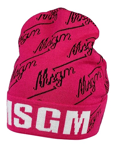 MSGM Cappello Fucsia 50% Lana Merino, 50% Acrilico