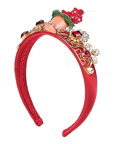 DOLCE&GABBANA Hair accessory Red 30% Brass, 30% Nylon, 20% Glass, 20% Resin