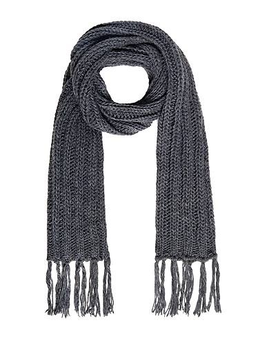 8 by YOOX Sciarpe e foulard RIBBED CHUNKY KNIT FRINGED SCARF
 Piombo 75% Acrilico, 15% Lana, 10% Lana di alpaca