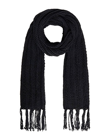 8 by YOOX Sciarpe e foulard RIBBED CHUNKY KNIT FRINGED SCARF
 Nero 75% Acrilico, 15% Lana, 10% Lana di alpaca