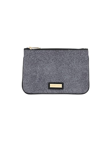 BORBONESE Pouch Grey 47% PVC - Polyvinyl chloride, 44% Polyester, 9% Polyurethane