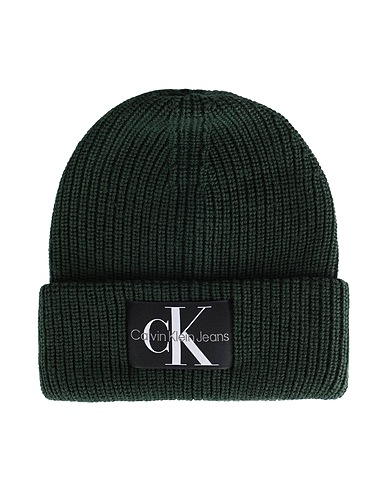 CALVIN KLEIN JEANS Hat MONOGRAM BEANIE
 Dark green 50% Acrylic, 50% Wool