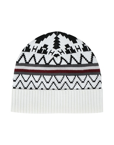 TOMMY HILFIGER Hat ICONS FAIR ISLE BEANIE
 White 60% Cotton, 29% Polyamide, 10% Wool, 1% Elastane
