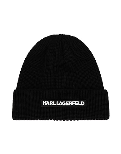 KARL LAGERFELD Hat ESSENTIAL KNIT BEANIE
 Black 100% Wool