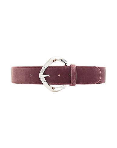 8 by YOOX Belts VELVET TWISTED FRAME BUCKLE BELT
 Mauve 100% Polyester