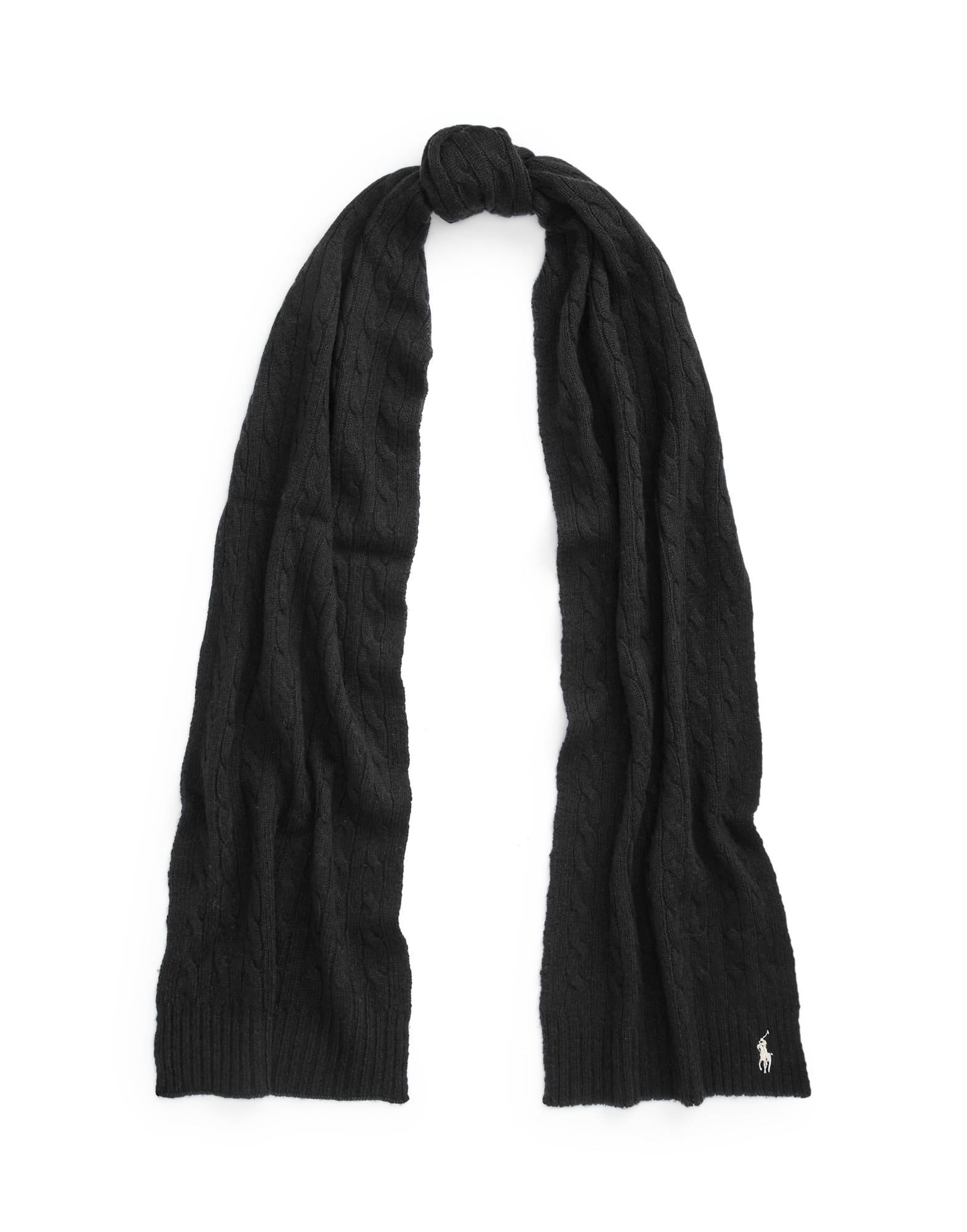 LAUREN RALPH LAUREN Crest-Patch Cable-Knit Scarf | マフラー