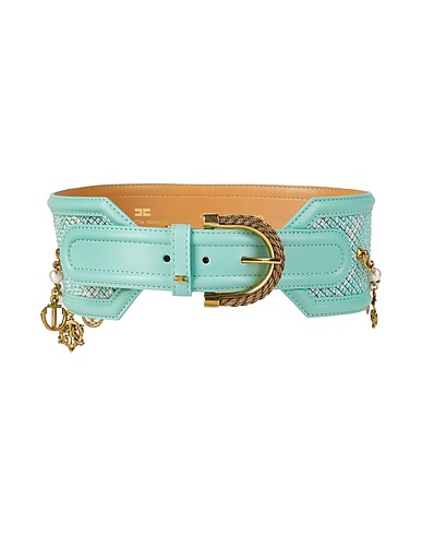 ELISABETTA FRANCHI High-waist belt Light green Textile fibres