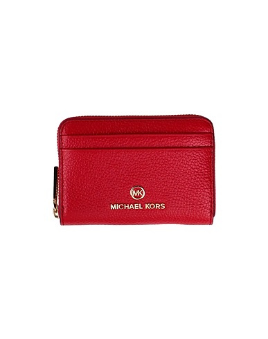 MICHAEL MICHAEL KORS Wallet SM ZA COIN CARD CASE Red 100% Bovine leather