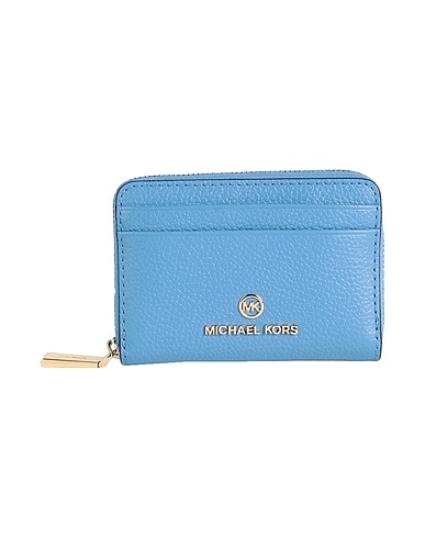 MICHAEL MICHAEL KORS Portafoglio SM ZA COIN CARD CASE Blu chiaro 100% Pelle di bovino