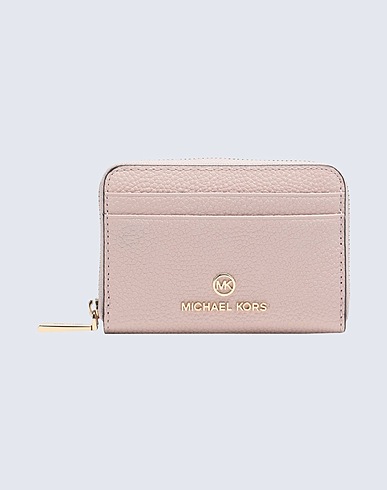 MICHAEL MICHAEL KORS Wallet SM ZA COIN CARD CASE Light pink 100% Bovine leather