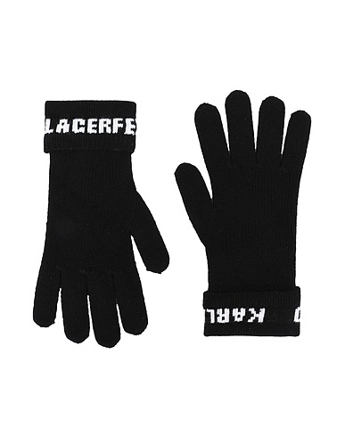 KARL LAGERFELD Gloves SOFT KNIT LOGO GLOVES
 Black 40% Viscose, 30% Nylon, 27% Polyester, 3% Cashmere