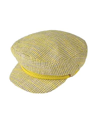ELISABETTA FRANCHI Hat Yellow 74% Cotton, 22% Acrylic, 4% Polyester