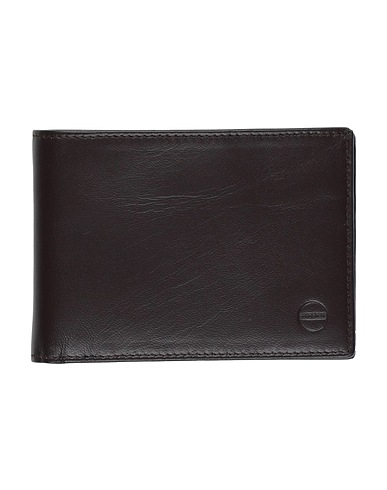 BORBONESE Wallet Dark brown 100% Soft Leather, Metal