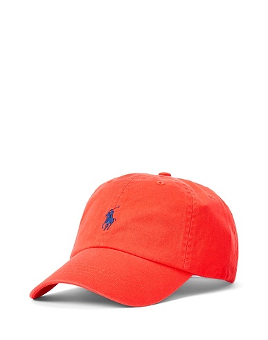 POLO RALPH LAUREN Cappello COTTON CHINO BALL CAP
 Rosso pomodoro 100% Cotone
