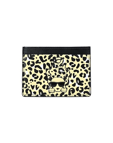 KARL LAGERFELD Document holder K/KARLIMALS CH CHEETAH
 Pastel yellow 100% Polyurethane