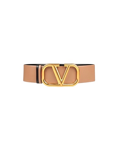 VALENTINO GARAVANI Breiter Gürtel Beige Leder