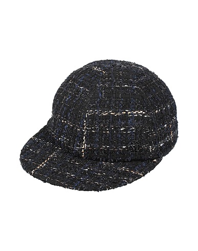 MAISON MICHEL Hat Black 86% Synthetic fibers, 9% Cotton, 3% Wool, 2% Metallic Polyester