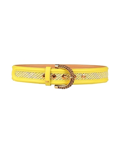 ELISABETTA FRANCHI Regular belt Yellow 74% Cotton, 22% Acrylic, 4% Polyester