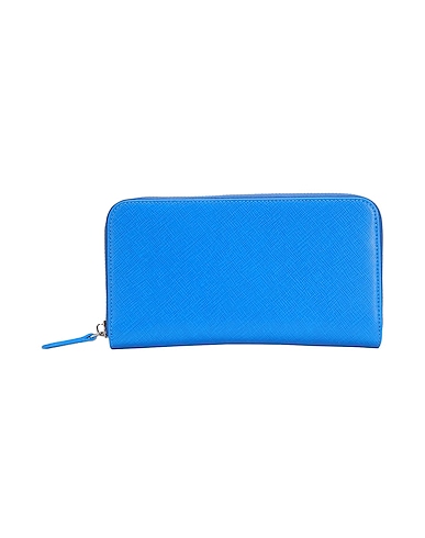 8 by YOOX Wallet Azure 100% Soft Leather
