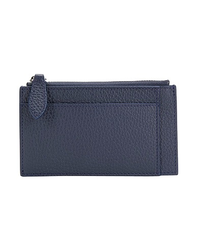 8 by YOOX Wallet Midnight blue 100% Soft Leather
