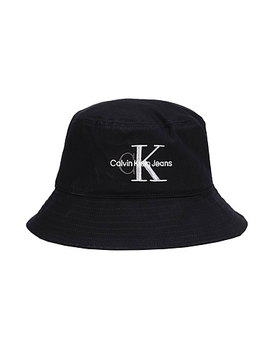 CALVIN KLEIN JEANS Hat DOUBLE EMBROIDERY BUCKET HAT
 Black 100% Organic cotton