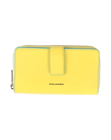PIQUADRO Wallet Yellow 100% Cow leather