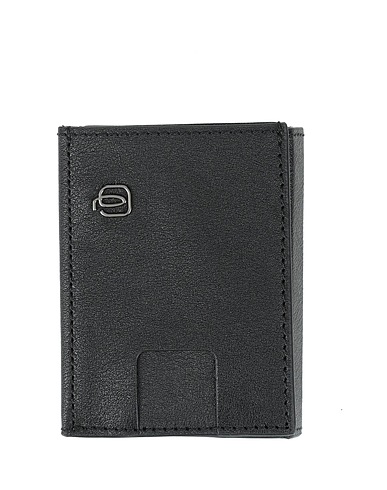 PIQUADRO Document holder Black Bovine leather