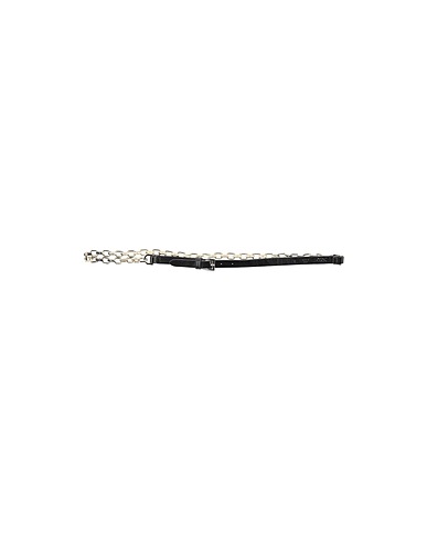 PINKO Thin belt Black Calfskin, Metal