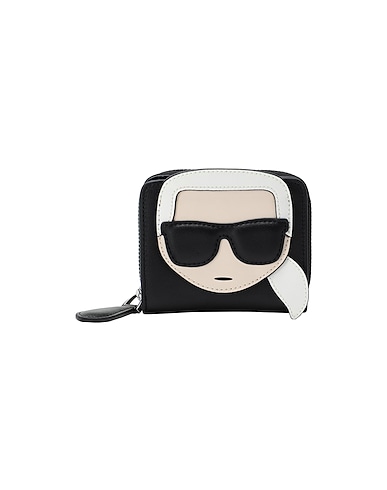 KARL LAGERFELD Brieftasche K/IKONIK KARL KLASSIK SM WLT
 Schwarz 100% Rindsleder