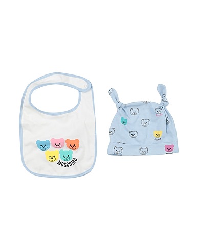 MOSCHINO BABY Baby accessories set Sky blue 100% Organic cotton