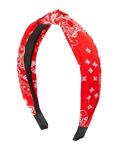 8 by YOOX Hair accessory BANDANA PRINT FRONT KNOT HEADBAND Red 60% Textile fibres, 40% Plastic