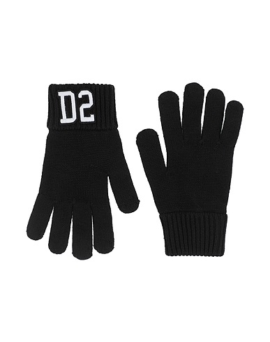 DSQUARED2 Guanti Nero 55% Lana, 45% Cotone