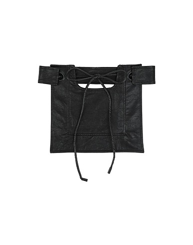 MEIMEIJ High-waist belt Black 70% Polyurethane, 21% Viscose, 4% Polyester, 3% Cotton, 2% Metal