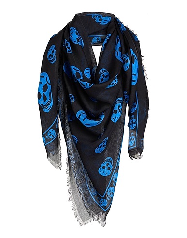 MCQUEEN Sciarpe e foulard Blu notte 85% Modal, 15% Seta