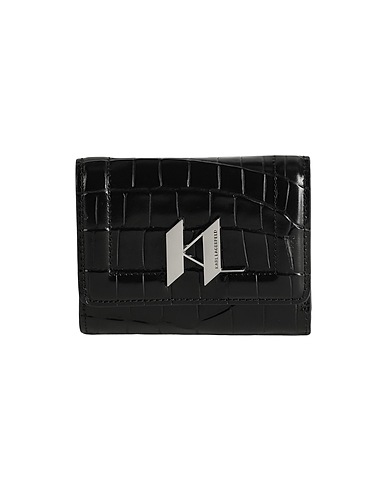 KARL LAGERFELD Wallet K/SADDLE CROC SM WLT
 Black 100% Bovine leather