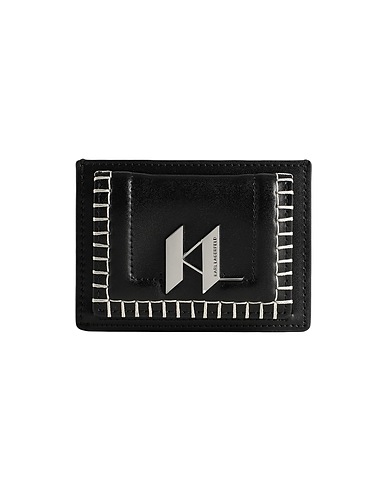 KARL LAGERFELD Wallet K/SADDLE WHIPSTITCH CH
 Black 100% Bovine leather
