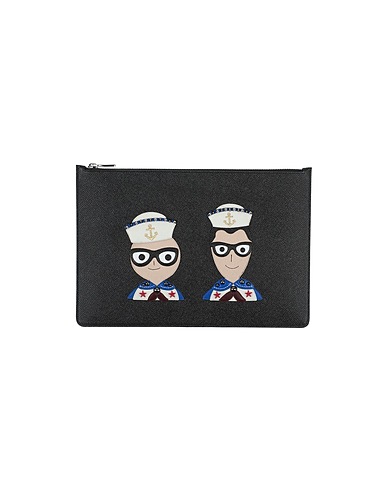DOLCE&GABBANA Pouch Black 100% Calfskin