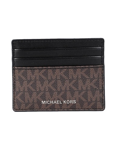 MICHAEL KORS MENS Small Leather Goods TALL CARD CASE Chocolate brown 89% PVC - Polyvinyl chloride, 10% Polyester, 1% Polyurethane