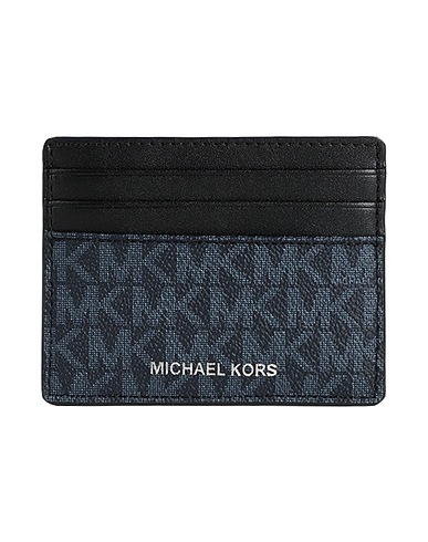 MICHAEL KORS MENS Small Leather Goods TALL CARD CASE Blue 89% PVC - Polyvinyl chloride, 10% Polyester, 1% Polyurethane