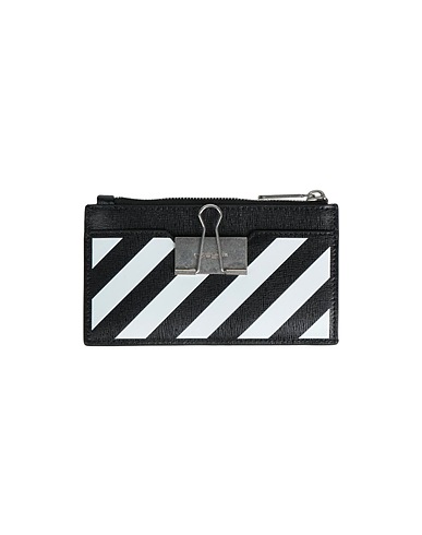 OFF-WHITE™ Document holder Black 100% Soft Leather