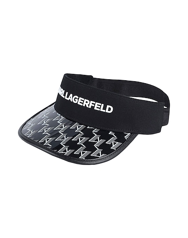 KARL LAGERFELD Hat K/ESSENTIAL MONOGRAM VISOR Black 67% Organic cotton, 33% Thermoplastic polyurethane