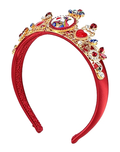 DOLCE&GABBANA Hair accessory Red 40% Polyamide, 30% Brass, 20% Crystal, 10% Polyurethane