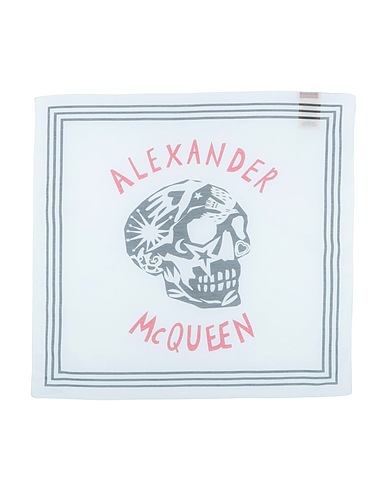 MCQUEEN Scarves and foulards White 78% Cotton, 22% Silk
