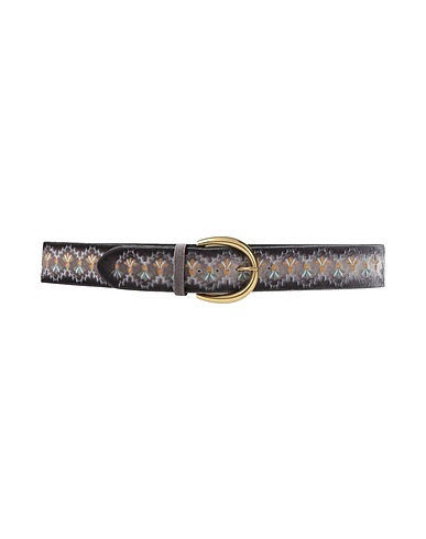 ORCIANI High-waist belt Grey Leather, Textile fibres