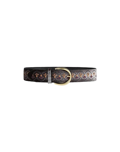 ORCIANI High-waist belt Dark green Leather, Textile fibres