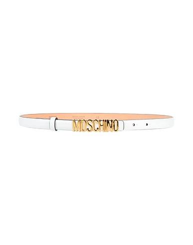 MOSCHINO Thin belt COUTURE White Soft Leather